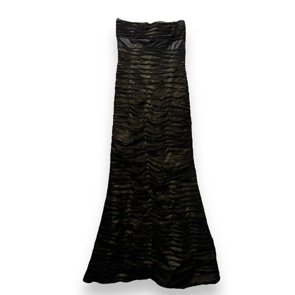 Jovani Black Silk Gathered Strapless Gown Dress - Picture 3 of 8